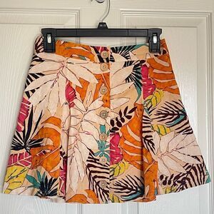 Forever 21 linen blend tropical skirt size s